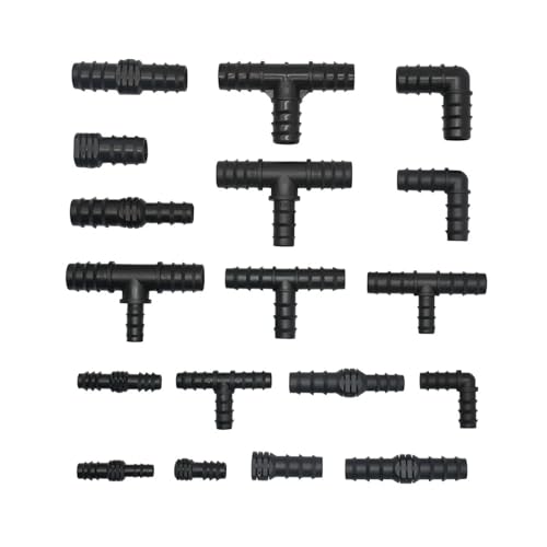 WKAIYUAN Kunststoff-Schlauchverbinder mit Widerhaken, 16/20/25 mm, PE-Rohr, T-Stück, Winkelstück, Kreuzstück, Endstück, Reduzierstück, Tropfbewässerungsfitting, 1/2 3/4 1 Zoll(M) von WKAIYUAN