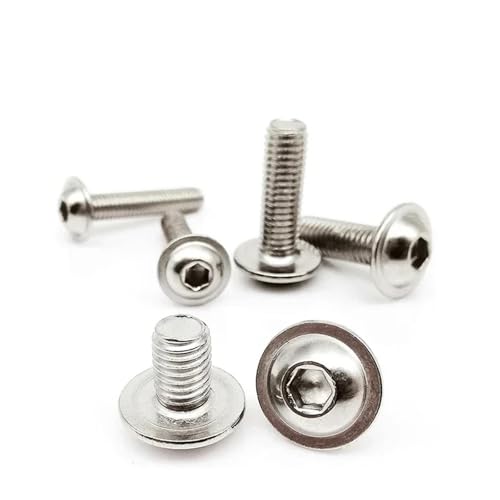 WKAIYUAN M2 304 Edelstahl Innensechskant Rundkopfschraube Innensechskant-Knopfkopfschrauben mit Kragenscheibe(10mm) von WKAIYUAN