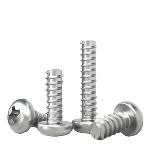 WKAIYUAN M2 M2.3 304 Edelstahl Kreuzschlitz Flachrundkopf Flachkopf Selbstschneidende Schraube 50 Stück(4mm,50pcs M2.3) von WKAIYUAN