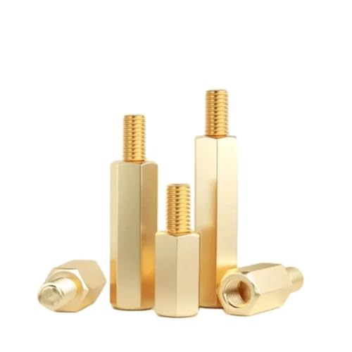 WKAIYUAN Messing Sechskant Männlich Weiblich Abstandsbolzen Board Rack Stud M2 M2.5 M3 M4 M5 Sechskant Gewinde Säule PCB Spalte Motherboard Abstandsbolzen(M2.5 (Thread 6mm),23mm (20pcs)) von WKAIYUAN