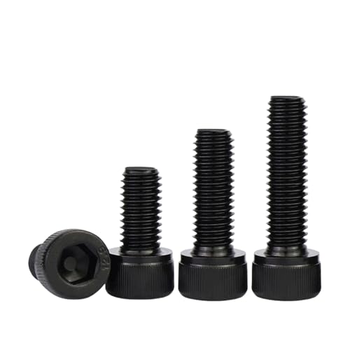 WKAIYUAN Schwarze Sechskantschraube mit Innensechskant M3 M4 M5 Schrauben Klasse 12.9 DIN912(16mm,M4 (20pcs)) von WKAIYUAN