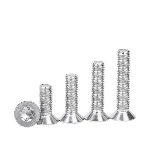 WKAIYUAN Sechslappige Torx-Senkkopfschraube M3 M4 M5 304 A2-70 Edelstahl GB2673(40mm,M3 (50pcs)) von WKAIYUAN
