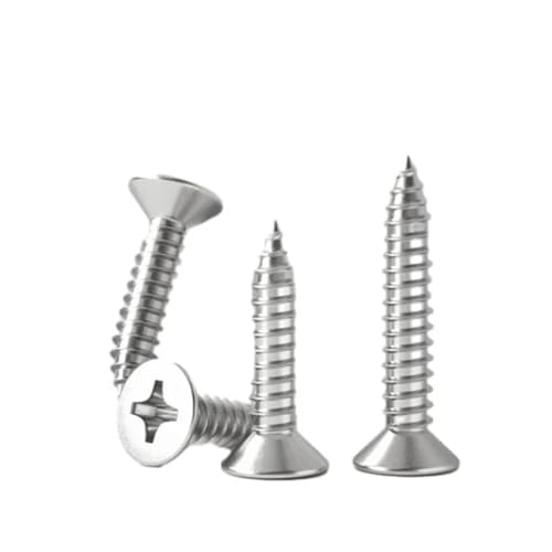 WKAIYUAN Senkkopf-Blechschrauben M2.2 M2.6 304 Edelstahl Kreuzschlitz Flache Holzschraube(8mm,M2.6 X 50pcs) von WKAIYUAN