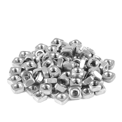 WKAIYUAN Vierkantmuttern M3 M4 M5 M6 M8 M10 M12 A2 304 Edelstahl Metrische Mutter Din557(M5 x 30Pcs) von WKAIYUAN