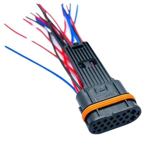 1/5/10 Sets Schwarz 18 Pin Wasserdicht Draht Stecker Auto Anschlüsse 9002862E DJ7181-1,5-3,5-21 Auto Elektrische buchse Mit Draht 15cm(10 S) von WKEWANG