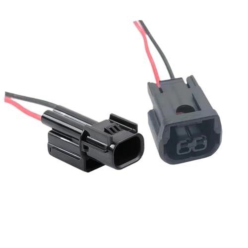 2 Pin Auto Wasserdichte Steckdose Scheinwerfer Tagfahrlicht Nebel Licht Kabelbaum Stecker 6189-7408 6181-6851(2pin male female,20 S) von WKEWANG