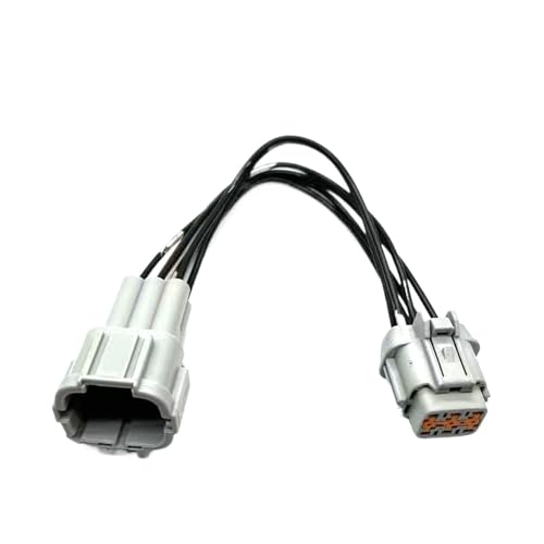 6 Pin Automotive Scheinwerfer Lampe Sockel Wasserdicht Lampe Stecker 6185-1175 6188-0560(MULTI,10pcs with 15cm wire) von WKEWANG