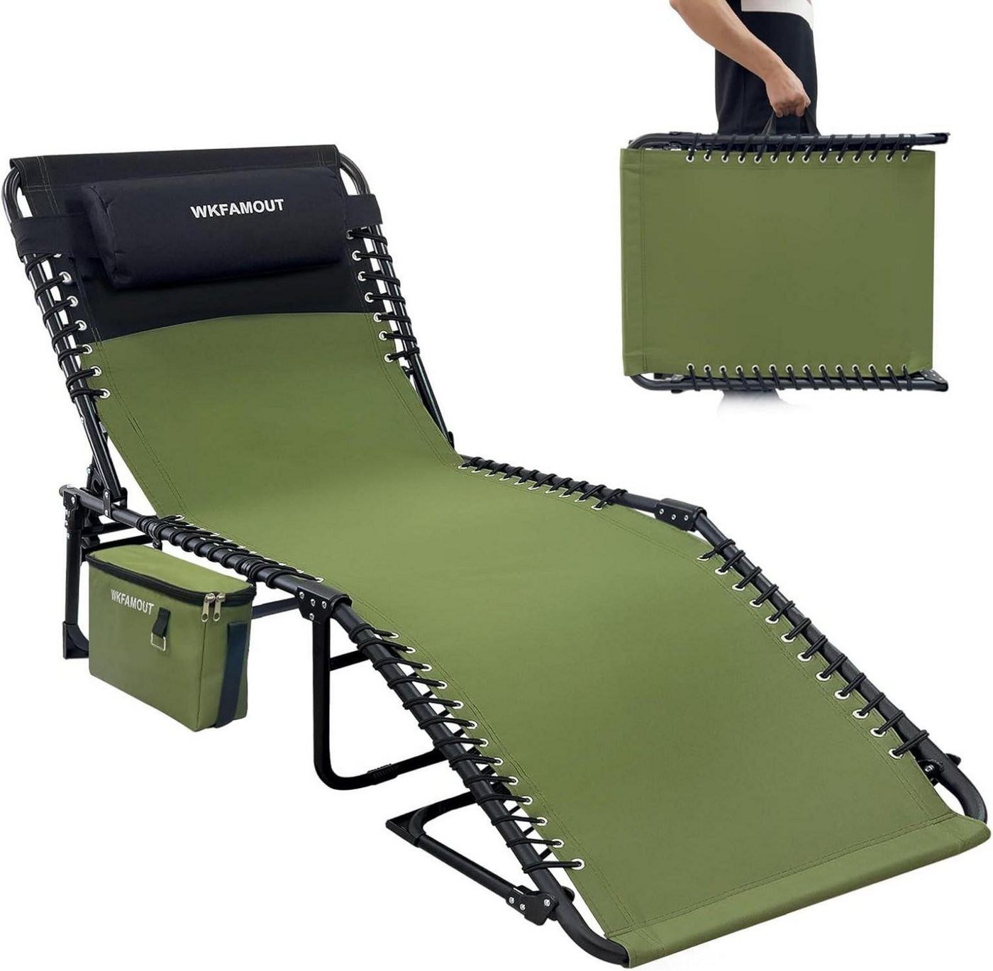 WKFAMOUT Gartenliege Sonnenliege Campingliege 5-Stufig 190x59CM Klappbar Grün WKFAMOUT Gartenliege Sonnenliege Campingliege 5-Stufig 190x59CM Klappbar Grün von WKFAMOUT