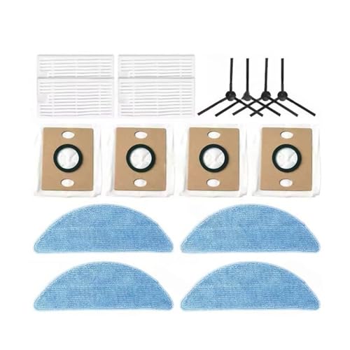 WKFBIFLY Kompatibel mit G9/Pro V9 A12 Ersatzzubehör Staubsauger-Seitenbürste Staubbeutel Filter Mopptuch von WKFBIFLY