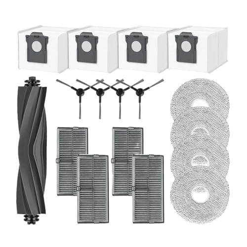 WKFBIFLY Kompatibel mit Mova E30 Ultra Ersatzteile Zubehör Hauptseitenbürste Hepa-Filter Mopptuch Staubbeutel von WKFBIFLY