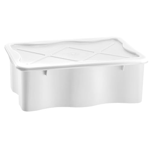 Multibox lebensmittelecht 35 L aus Kunststoff mit Deckel - Ideal für den Haushalt, Camping, Garten und Lebensmittel - Stapelbar (weiß) von WKH-GMBH