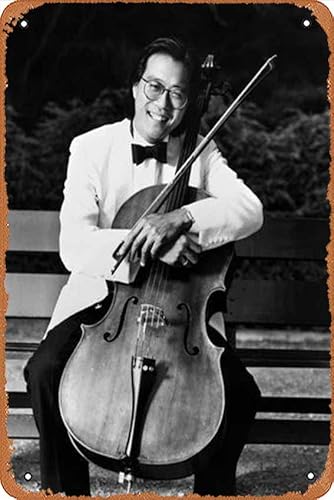 WKHGUBHXIO Wanddekoration Metallschild - Yo-Yo-Ma (1955-) Blechschild Metallschild Metallposter Metall Deko Wandschild Wandposter Deko Home Office 20,3 x 30,5 cm Retro von WKHGUBHXIO