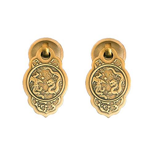 Antike Messing-Griffe – 2er-Set, Vintage-Schubladen- und Schrankbeschläge for Küche, Kleiderschrank, Schrank, Kommode (chinesischer Stil, Messing-/Bronze-Finish, 70 mm)(Bronze) von WKHPHMBEQ