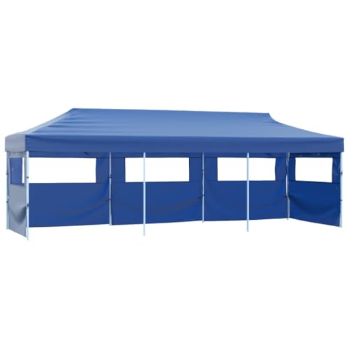 Haus & Garten Möbel Faltbar Pop Up Partyzelt mit 5 Seitenwänden 3x9m Blau von WKIEQACO