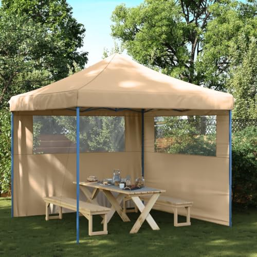 Haus & Garten Möbel Faltbares Partyzelt Pop-Up mit 2 Seitenwänden Beige Haus & Garten Möbel Faltbares Partyzelt Pop-Up mit 2 Seitenwänden Beige von WKIEQACO