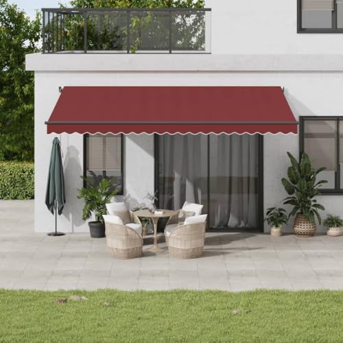 Home & Garden,Furniture-Manual Retractable Markise with LEDs Burgundy 500x350cm Home & Garden,Furniture-Manual Retractable Markise with LEDs Burgundy 500x350cm von WKIEQACO