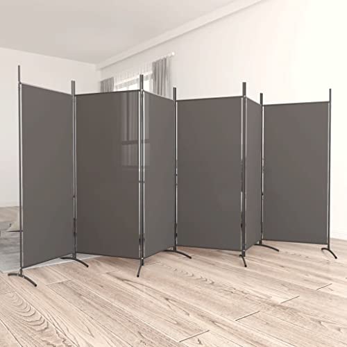 Raumteiler 6 Paneele Anthrazit 520x180 cm Stoff Raumteiler Raumteiler 6 Paneele Anthrazit 520x180 cm Stoff Raumteiler von WKIEQACO