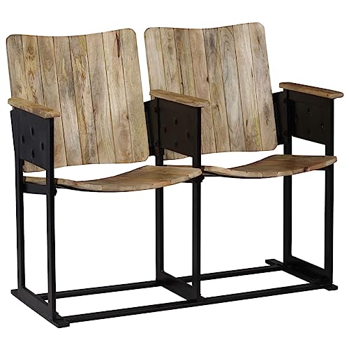 WKIEQACO 2-Sitzer-Bank aus massivem Mangoholz und Stahl, Sessel, Sessel, Relaxsessel & Schlafstühle WKIEQACO 2-Sitzer-Bank aus massivem Mangoholz und Stahl, Sessel, Sessel, Relaxsessel & Schlafstühle von WKIEQACO