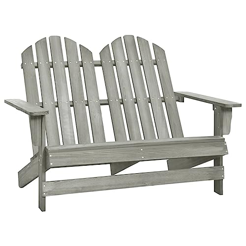 WKIEQACO 2-Sitzer Garten Adirondack Stuhl Massives Tannenholz Grau Outdoor Sitzgelegenheit Outdoor Stühle WKIEQACO 2-Sitzer Garten Adirondack Stuhl Massives Tannenholz Grau Outdoor Sitzgelegenheit Outdoor Stühle von WKIEQACO