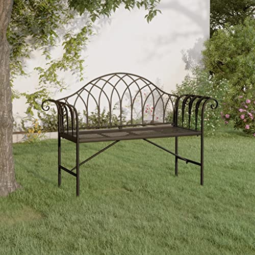 WKIEQACO 2-Sitzer Gartenbank 128cm Schwarz Stahl Outdoor Sitzbank Outdoor Sitzbank Outdoor Bänke WKIEQACO 2-Sitzer Gartenbank 128cm Schwarz Stahl Outdoor Sitzbank Outdoor Sitzbank Outdoor Bänke von WKIEQACO