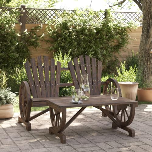 WKIEQACO 2-teiliges Garten-Lounge-Set aus Massivholz FirOutdoor Sitzgelegenheiten für den Außenbereich von WKIEQACO
