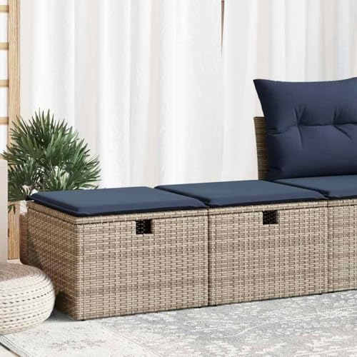 WKIEQACO 2-teiliges Gartensofa-Set mit Kissen, grau, Polyrattan, Akazie, Outdoor-Sets WKIEQACO 2-teiliges Gartensofa-Set mit Kissen, grau, Polyrattan, Akazie, Outdoor-Sets von WKIEQACO