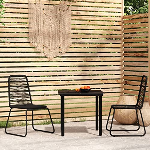 WKIEQACO 3-teiliges Garten-Esszimmer-Set, schwarz, Outdoor-Sets WKIEQACO 3-teiliges Garten-Esszimmer-Set, schwarz, Outdoor-Sets von WKIEQACO