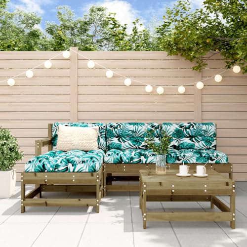 WKIEQACO 5-teiliges Garten-Lounge-Set Imprägniertes Holz Kiefer Outdoor Sets von WKIEQACO
