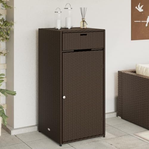 WKIEQACO Aufbewahrungsboxen für den Außenbereich, Gartenschrank, braun, 55 x 55 x 111 cm, Polyrattan WKIEQACO Aufbewahrungsboxen für den Außenbereich, Gartenschrank, braun, 55 x 55 x 111 cm, Polyrattan von WKIEQACO
