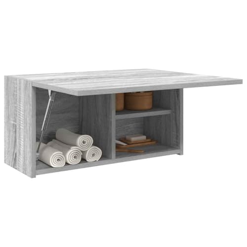WKIEQACO Badezimmer Hängeschrank Grau Sonoma 60x25x30cm Holzwerkstoff von WKIEQACO