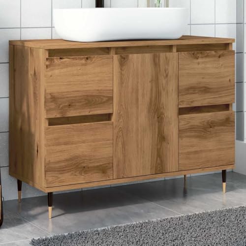 WKIEQACO Badezimmerschrank Artisan Eiche 80x33x60 cm Holzwerkstoffe Badezimmer-Sets WKIEQACO Badezimmerschrank Artisan Eiche 80x33x60 cm Holzwerkstoffe Badezimmer-Sets von WKIEQACO