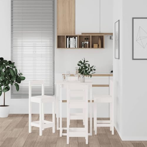 WKIEQACO Bar-Set aus massivem Kiefernholz, 5-teilig, Weiß WKIEQACO Bar-Set aus massivem Kiefernholz, 5-teilig, Weiß von WKIEQACO