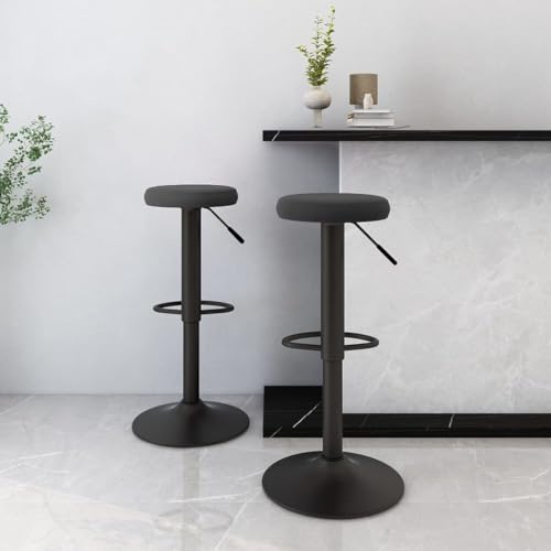 WKIEQACO Barhocker, 2 Stück, schwarzer Samt, Tisch und Barhocker von WKIEQACO