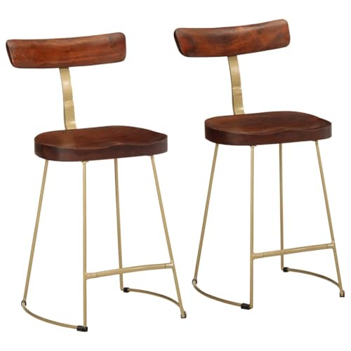 WKIEQACO Barhocker 2 Stück 49 x 43 x 79 cm Massivholz Mangostühle Tisch & Barhocker von WKIEQACO