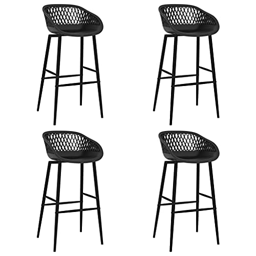 WKIEQACO Barstühle, 4 Stück, Schwarz von WKIEQACO