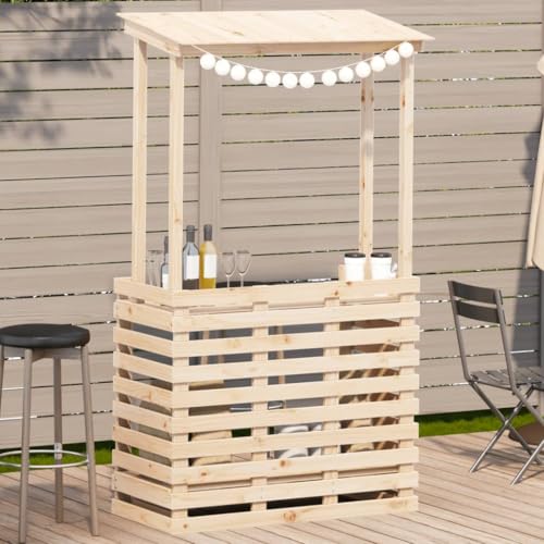 WKIEQACO Bartisch mit Dach, 112,5 x 57 x 195,5 cm, Massivholz, Outdoor-Tische WKIEQACO Bartisch mit Dach, 112,5 x 57 x 195,5 cm, Massivholz, Outdoor-Tische von WKIEQACO