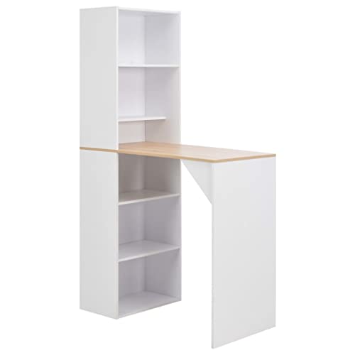 WKIEQACO Bartisch mit Schrank Weiß 115x59x200cm Tische Küchen- & Esszimmertische WKIEQACO Bartisch mit Schrank Weiß 115x59x200cm Tische Küchen- & Esszimmertische von WKIEQACO