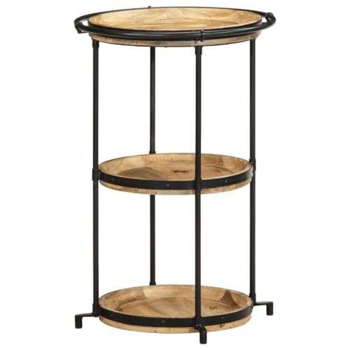 WKIEQACO Beistelltisch Ø55x83cm Massivholz MangoTables Akzenttische Beistelltische von WKIEQACO