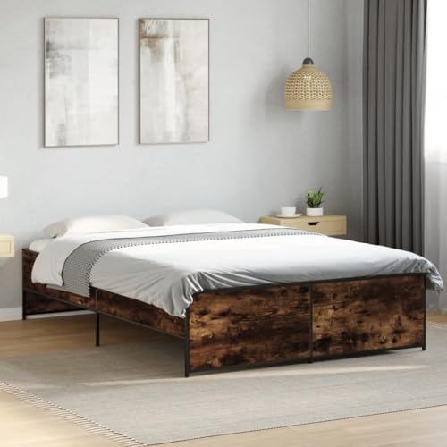 WKIEQACO Betten & Zubehör, Betten & Bettrahmen, Bettgestell ohne Matratze, Raucheiche, 135x190 cm, Doppelbett WKIEQACO Betten & Zubehör, Betten & Bettrahmen, Bettgestell ohne Matratze, Raucheiche, 135x190 cm, Doppelbett von WKIEQACO