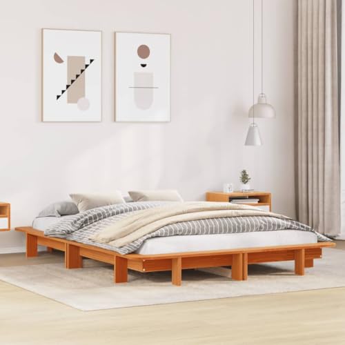 WKIEQACO Betten & Zubehör, Betten & Bettrahmen, Bettgestell ohne Matratze, Wachsbraun, 135x190 cm, Doppelbett, Massivholz, Kiefer WKIEQACO Betten & Zubehör, Betten & Bettrahmen, Bettgestell ohne Matratze, Wachsbraun, 135x190 cm, Doppelbett, Massivholz, Kiefer von WKIEQACO