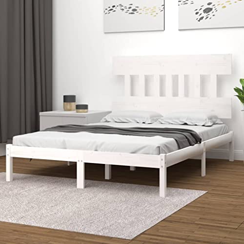 WKIEQACO Betten & Zubehör, Betten & Bettrahmen, Bettrahmen ohne Matratze, weiß, 135x190 cm, Doppelbett, Massivholz WKIEQACO Betten & Zubehör, Betten & Bettrahmen, Bettrahmen ohne Matratze, weiß, 135x190 cm, Doppelbett, Massivholz von WKIEQACO
