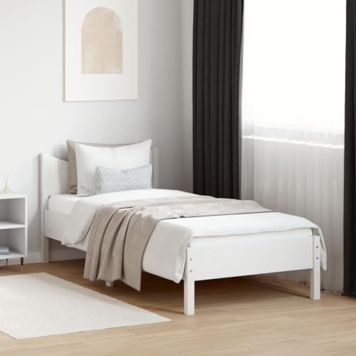 WKIEQACO Betten & Zubehör, Betten & Bettrahmen, Bettrahmen ohne Matratze Weiß 100x200 cm Massivholz Kiefer WKIEQACO Betten & Zubehör, Betten & Bettrahmen, Bettrahmen ohne Matratze Weiß 100x200 cm Massivholz Kiefer von WKIEQACO