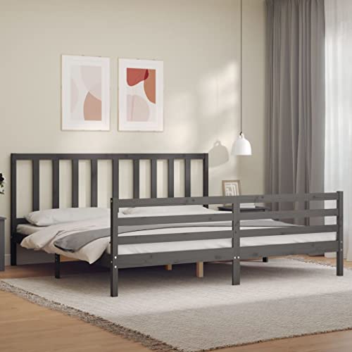 WKIEQACO Betten & Zubehör, Betten & Bettrahmen, Bettrahmen ohne Matratze grau 200x200 cm Massivholz Kiefer WKIEQACO Betten & Zubehör, Betten & Bettrahmen, Bettrahmen ohne Matratze grau 200x200 cm Massivholz Kiefer von WKIEQACO