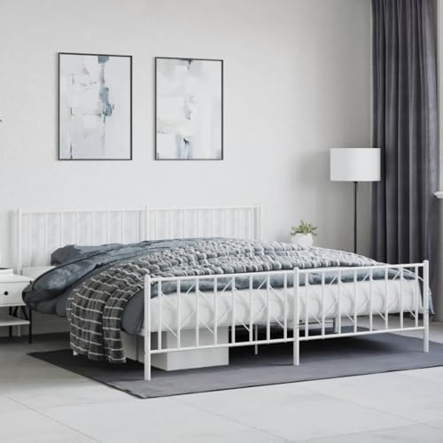 WKIEQACO Betten & Zubehör, Betten & Bettrahmen, Metallbettrahmen ohne Matratze mit Fußteil, Weiß, 200 x 200 cm WKIEQACO Betten & Zubehör, Betten & Bettrahmen, Metallbettrahmen ohne Matratze mit Fußteil, Weiß, 200 x 200 cm von WKIEQACO