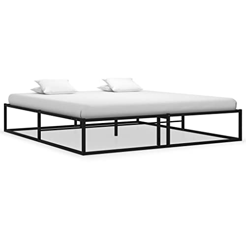 WKIEQACO Bettgestell ohne Matratze schwarz Metall 200x200 cmBetten & Zubehör Betten & Bettrahmen von WKIEQACO