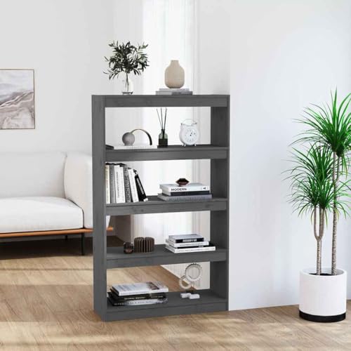 WKIEQACO Bücherschrank/Raumteiler Grau 80x30x135,5 cm Massivholz Kiefer Regal Bücherregale & Standregale WKIEQACO Bücherschrank/Raumteiler Grau 80x30x135,5 cm Massivholz Kiefer Regal Bücherregale & Standregale von WKIEQACO