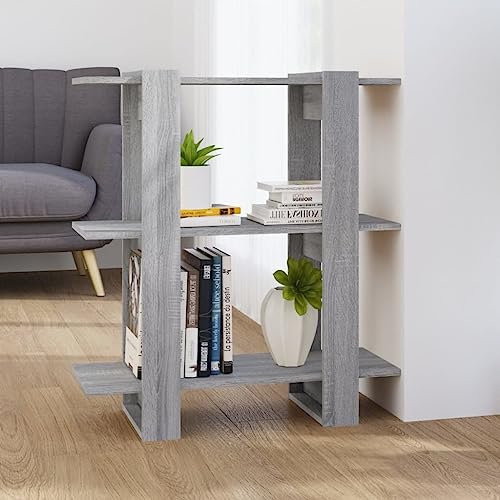 WKIEQACO Bücherschrank/Raumteiler Grau Sonoma 80x30x87 cmRegal Bücherregale & Standregale WKIEQACO Bücherschrank/Raumteiler Grau Sonoma 80x30x87 cmRegal Bücherregale & Standregale von WKIEQACO