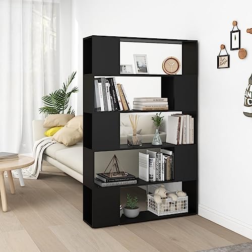 WKIEQACO Bücherschrank Raumteiler schwarz 100x24x155cm Holzregal Bücherregale & Standregale WKIEQACO Bücherschrank Raumteiler schwarz 100x24x155cm Holzregal Bücherregale & Standregale von WKIEQACO