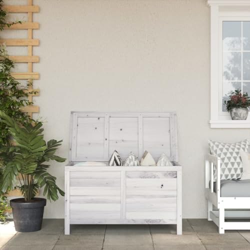 WKIEQACO Garten Aufbewahrungsbox Weiß 99x49,5x58,5cm Massivholz FirOutdoor Aufbewahrungsboxen WKIEQACO Garten Aufbewahrungsbox Weiß 99x49,5x58,5cm Massivholz FirOutdoor Aufbewahrungsboxen von WKIEQACO