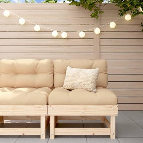 WKIEQACO Garten-Mittelsofa, Massivholz, Kiefernholz, Outdoor-Sitzgruppe, Outdoor-Sitzgruppe, Sektionalsofa-Einheiten von WKIEQACO